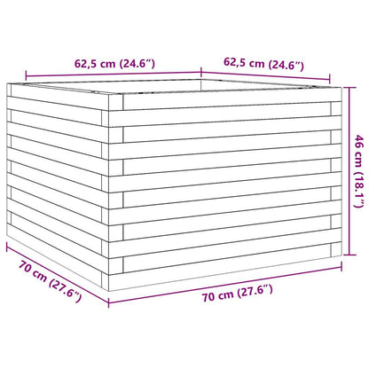 vidaXL Garden Planter White 70x70x46 cm Solid Wood Pine