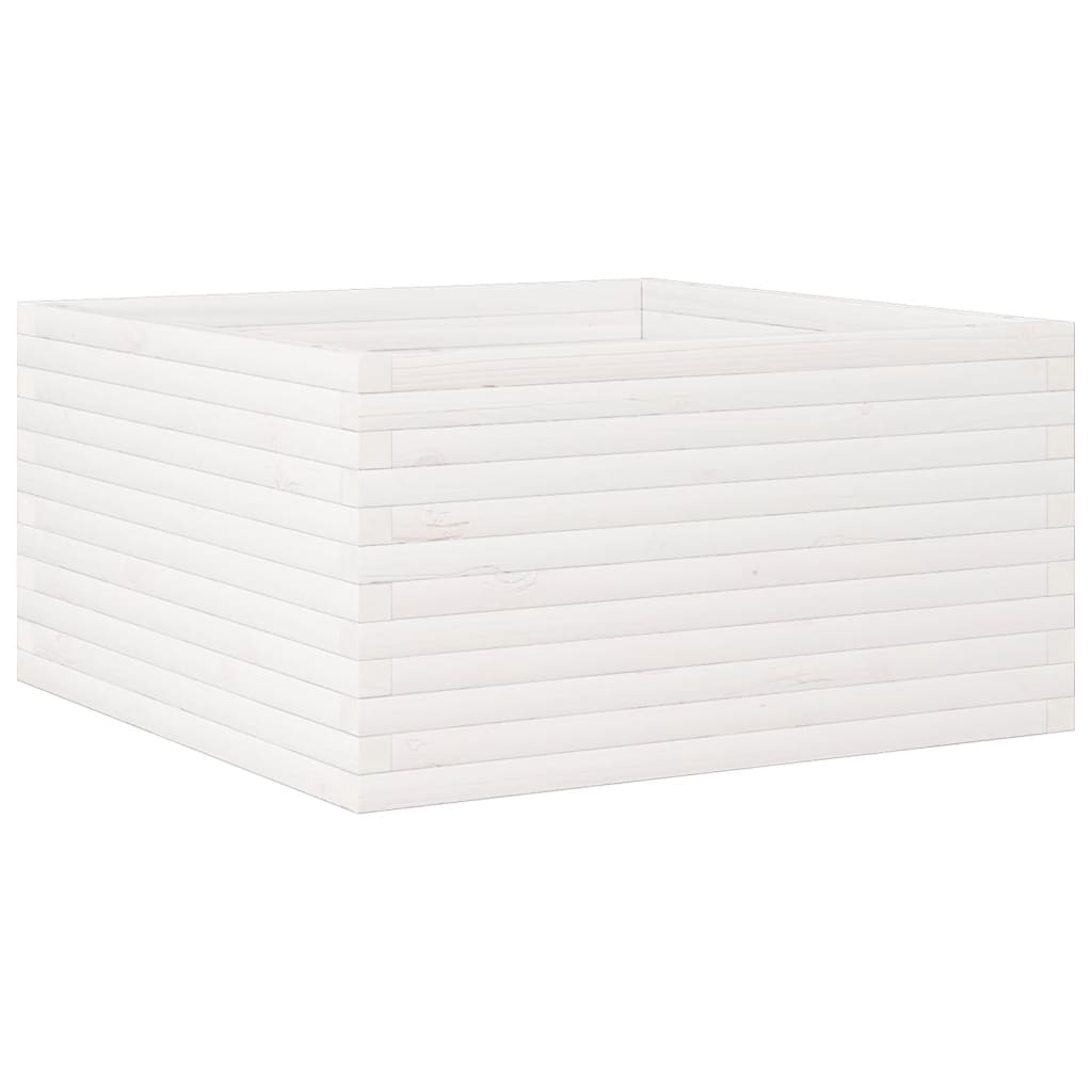 vidaXL Garden Planter White 90x90x46 cm Solid Wood Pine