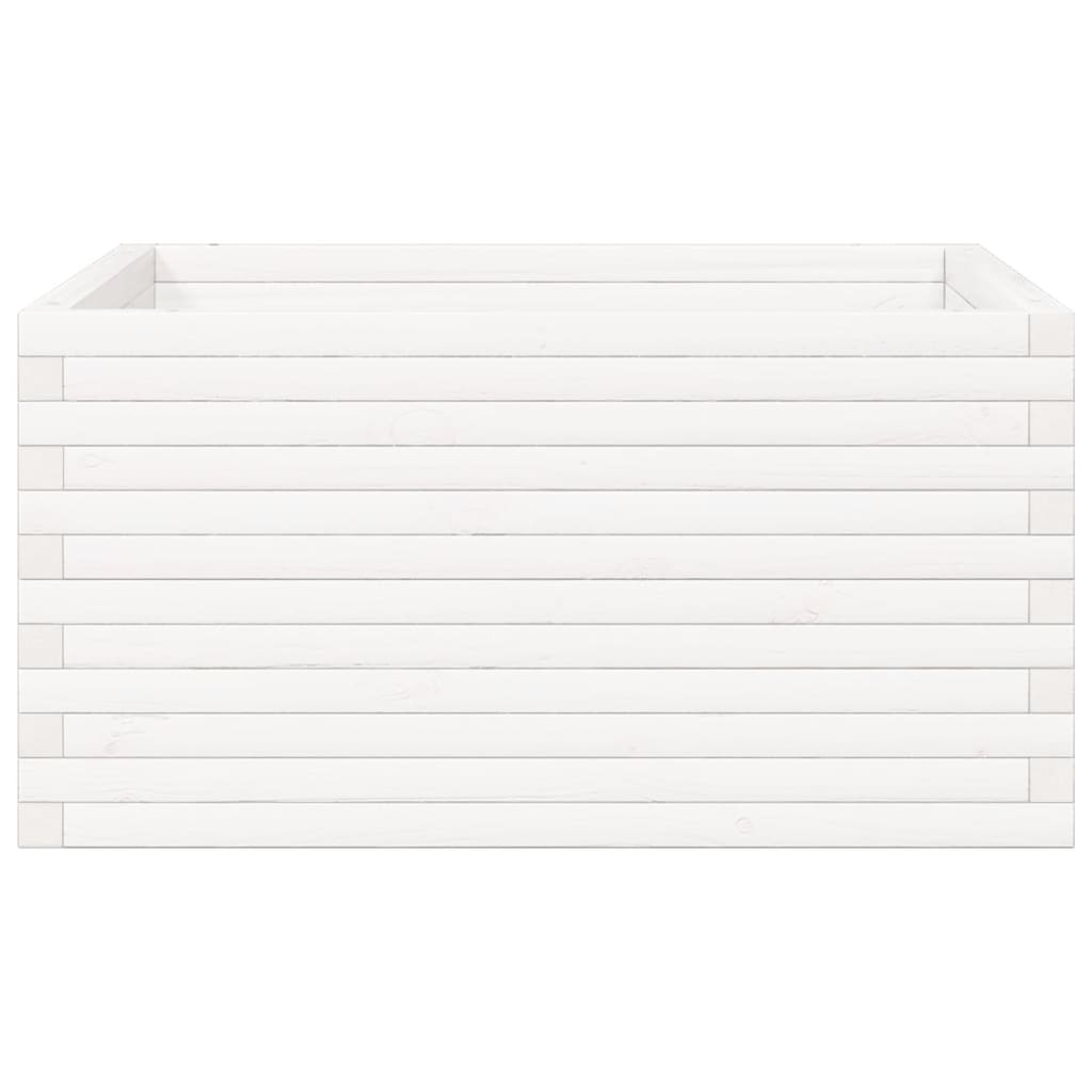 vidaXL Garden Planter White 90x90x46 cm Solid Wood Pine