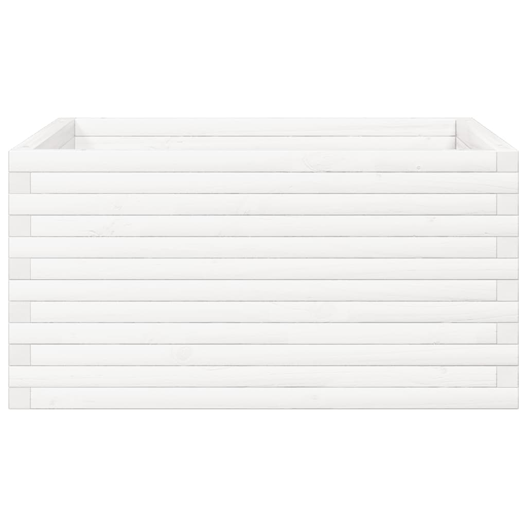 vidaXL Garden Planter White 90x90x46 cm Solid Wood Pine