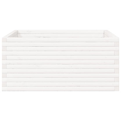vidaXL Garden Planter White 100x100x46 cm Solid Wood Pine