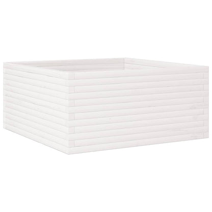 vidaXL Garden Planter White 100x100x46 cm Solid Wood Pine