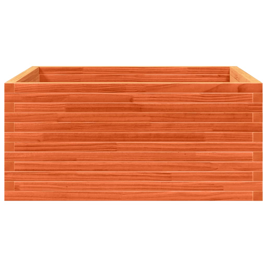 vidaXL Garden Planter Wax Brown 100x100x46 cm Solid Wood Pine