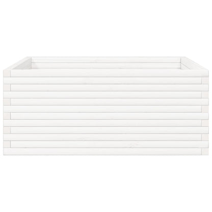 vidaXL Garden Planter White 110x110x46 cm Solid Wood Pine