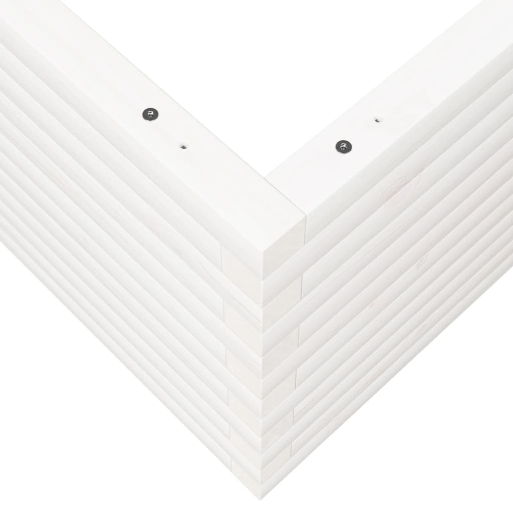 vidaXL Garden Planter White 110x110x46 cm Solid Wood Pine