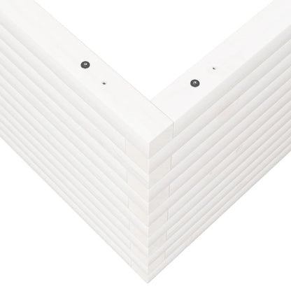 vidaXL Garden Planter White 110x110x46 cm Solid Wood Pine