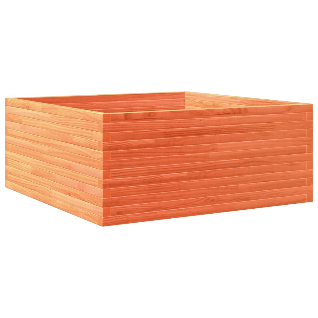 vidaXL Garden Planter Wax Brown 110x110x46 cm Solid Wood Pine