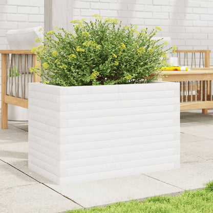 vidaXL Garden Planter White 70x40x46 cm Solid Wood Pine