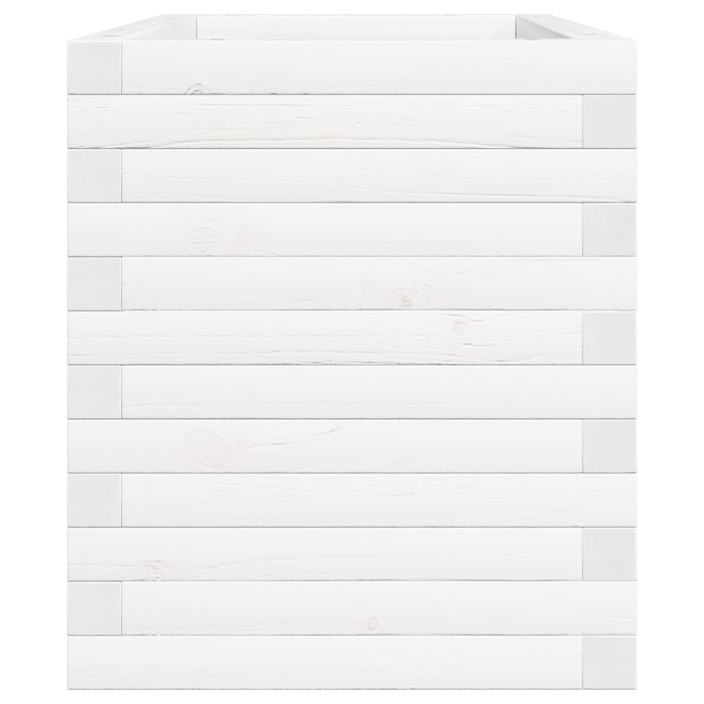 vidaXL Garden Planter White 70x40x46 cm Solid Wood Pine