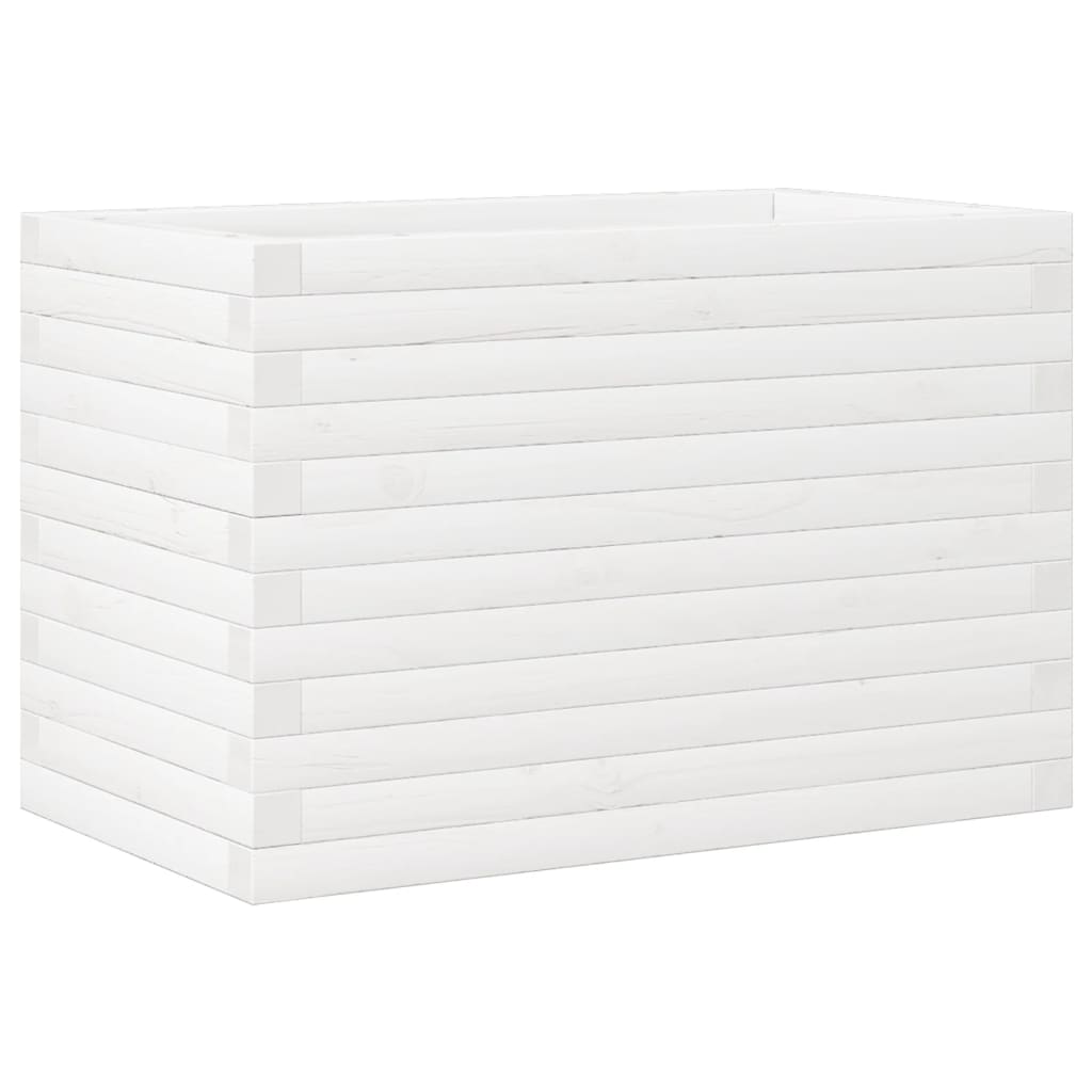 vidaXL Garden Planter White 70x40x46 cm Solid Wood Pine