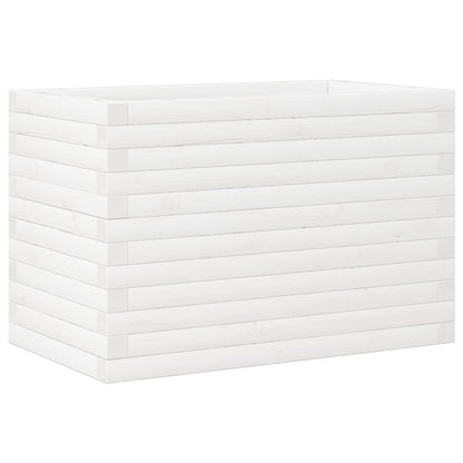 vidaXL Garden Planter White 70x40x46 cm Solid Wood Pine