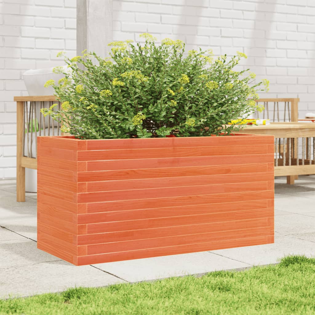 vidaXL Garden Planter Wax Brown 90x40x46 cm Solid Wood Pine