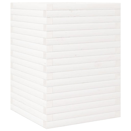 vidaXL Garden Planter White 50x50x68.5 cm Solid Wood Pine