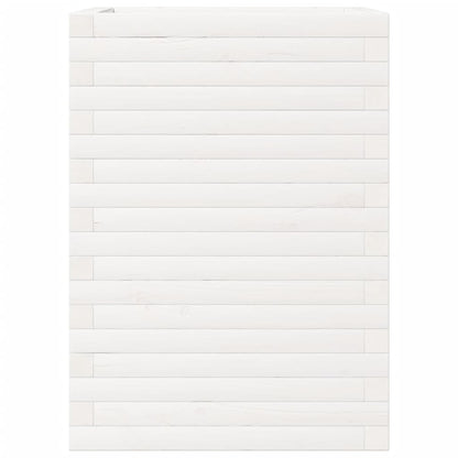 vidaXL Garden Planter White 50x50x68.5 cm Solid Wood Pine