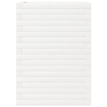 vidaXL Garden Planter White 50x50x68.5 cm Solid Wood Pine