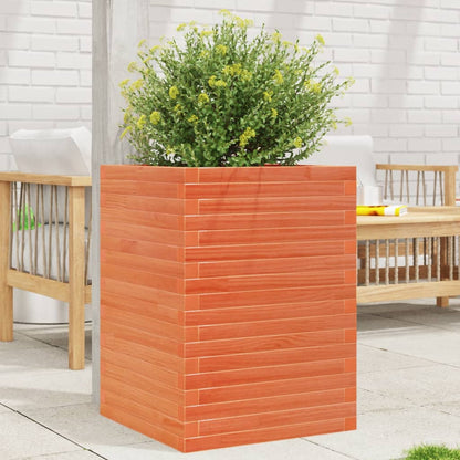 vidaXL Garden Planter Wax Brown 50x50x68.5 cm Solid Wood Pine