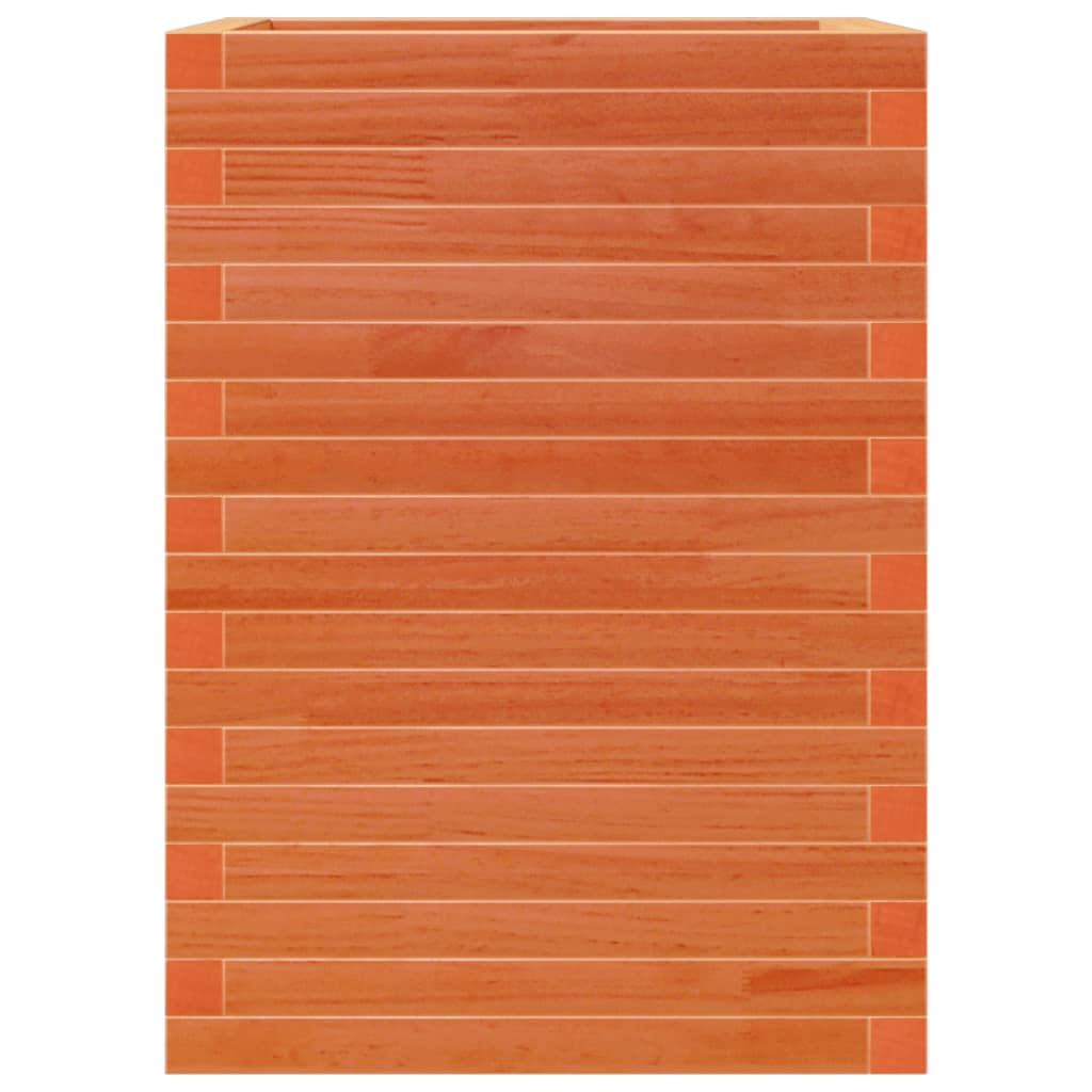 vidaXL Garden Planter Wax Brown 50x50x68.5 cm Solid Wood Pine