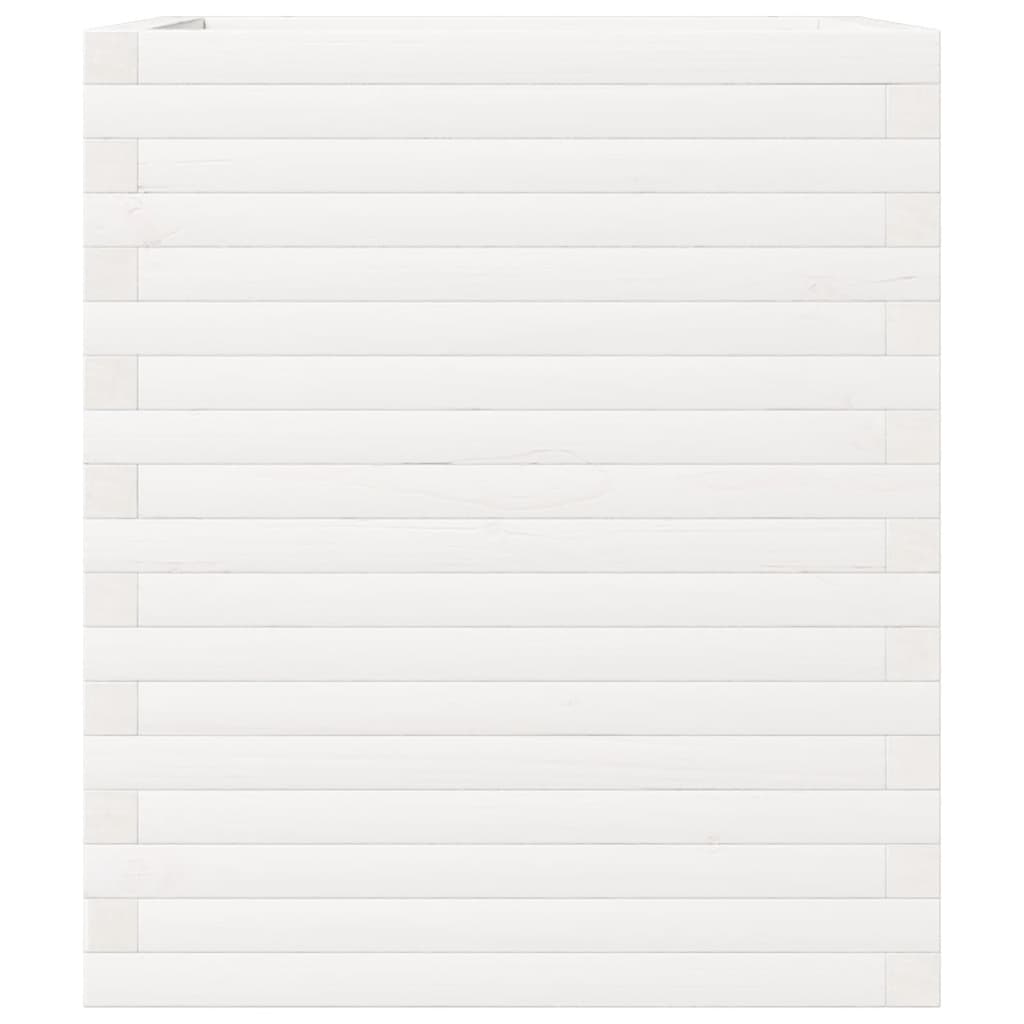 vidaXL Garden Planter White 60x60x68.5 cm Solid Wood Pine