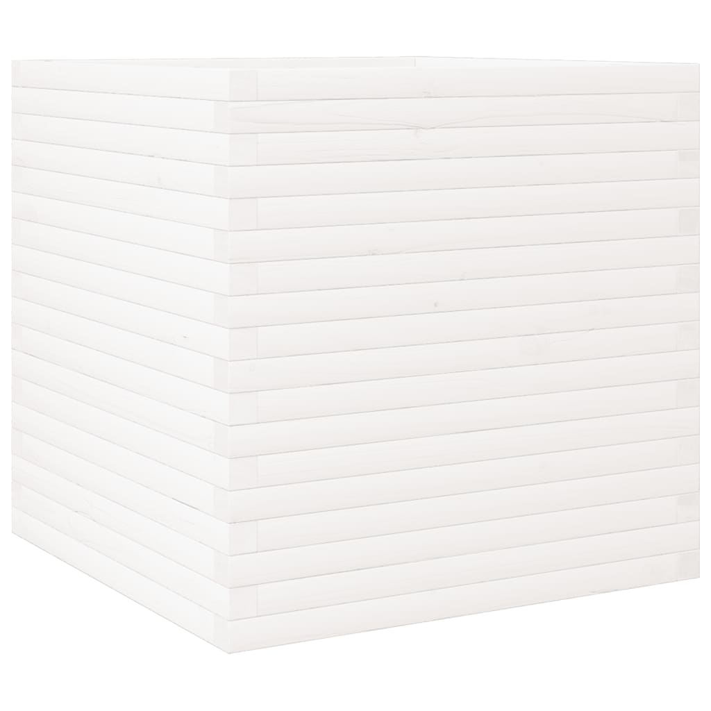 vidaXL Garden Planter White 70x70x68.5 cm Solid Wood Pine