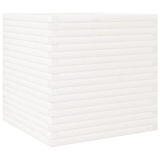 vidaXL Garden Planter White 70x70x68.5 cm Solid Wood Pine