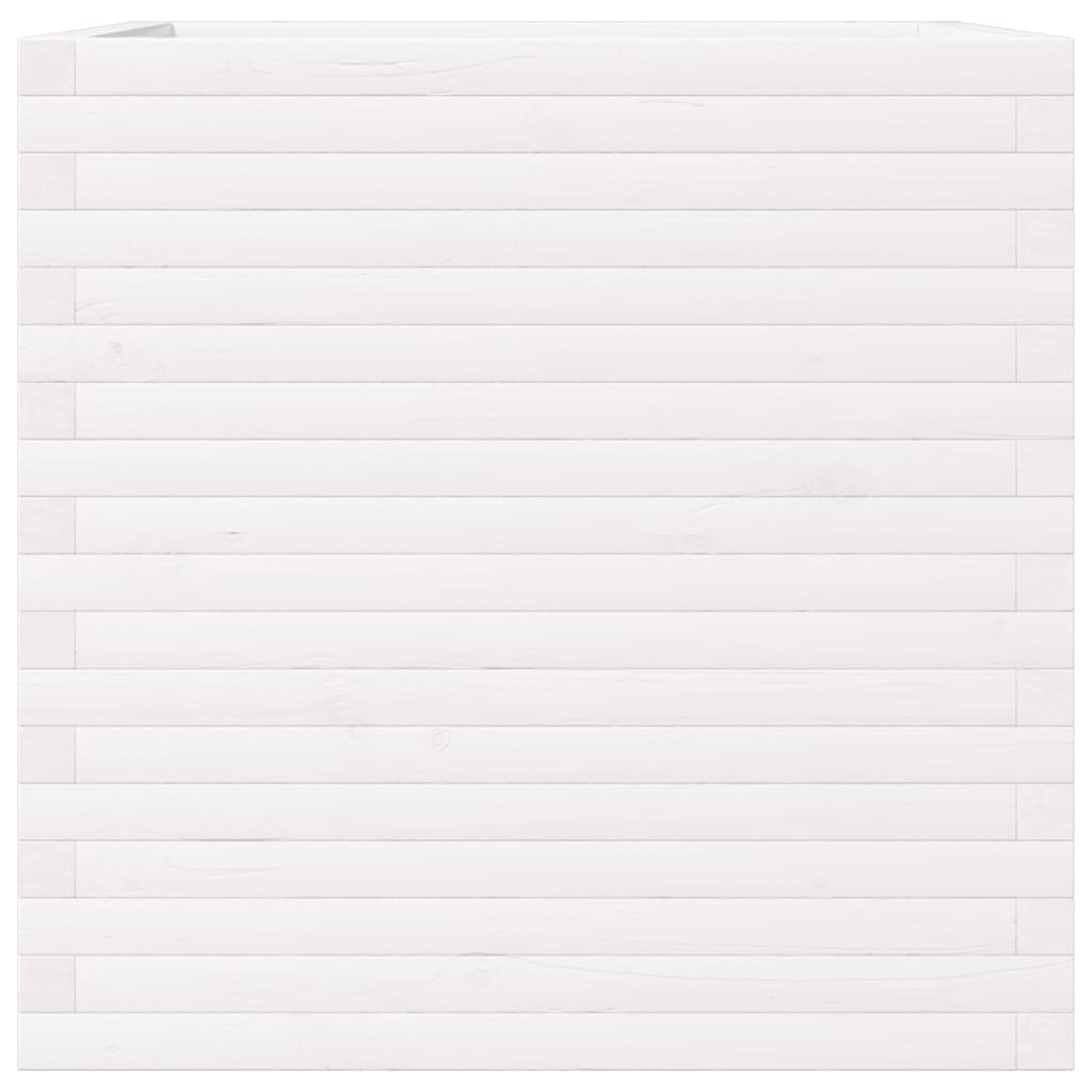 vidaXL Garden Planter White 70x70x68.5 cm Solid Wood Pine