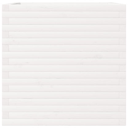 vidaXL Garden Planter White 70x70x68.5 cm Solid Wood Pine