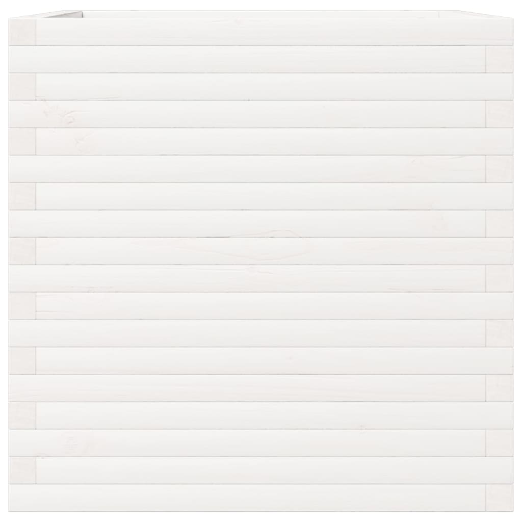vidaXL Garden Planter White 70x70x68.5 cm Solid Wood Pine