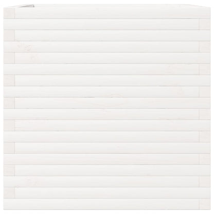 vidaXL Garden Planter White 70x70x68.5 cm Solid Wood Pine