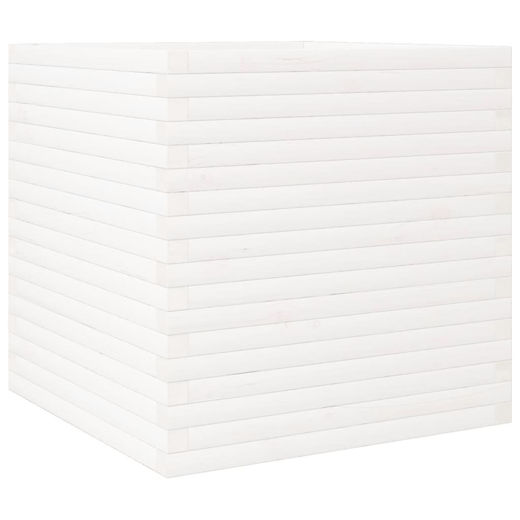 vidaXL Garden Planter White 70x70x68.5 cm Solid Wood Pine