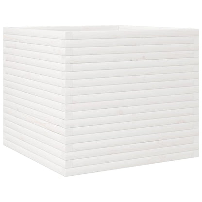 vidaXL Garden Planter White 80x80x68.5 cm Solid Wood Pine