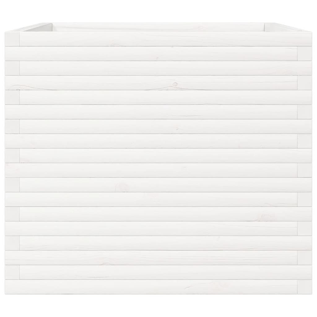 vidaXL Garden Planter White 80x80x68.5 cm Solid Wood Pine