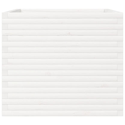 vidaXL Garden Planter White 80x80x68.5 cm Solid Wood Pine