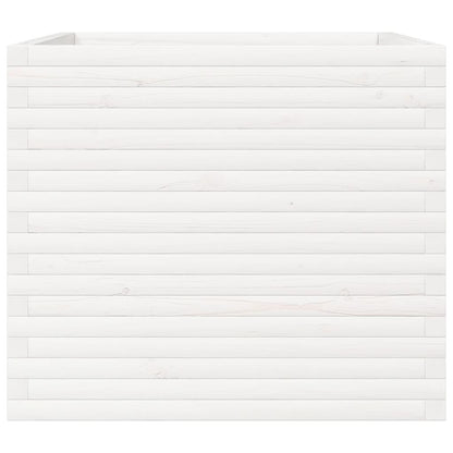 vidaXL Garden Planter White 80x80x68.5 cm Solid Wood Pine