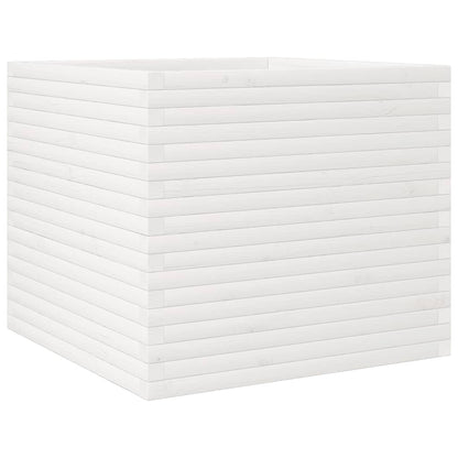 vidaXL Garden Planter White 80x80x68.5 cm Solid Wood Pine