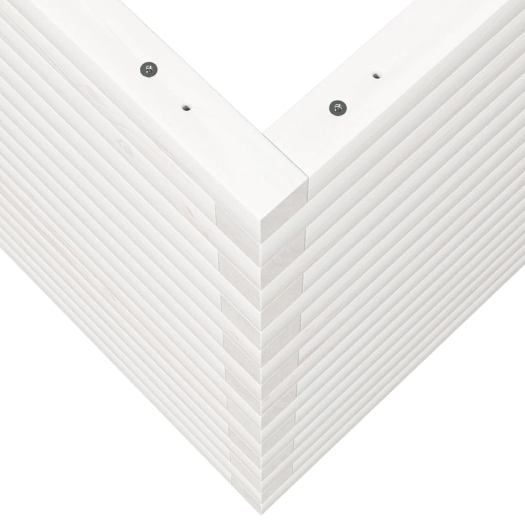 vidaXL Garden Planter White 80x80x68.5 cm Solid Wood Pine
