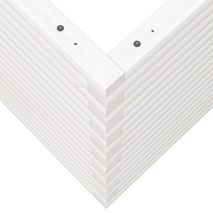 vidaXL Garden Planter White 80x80x68.5 cm Solid Wood Pine