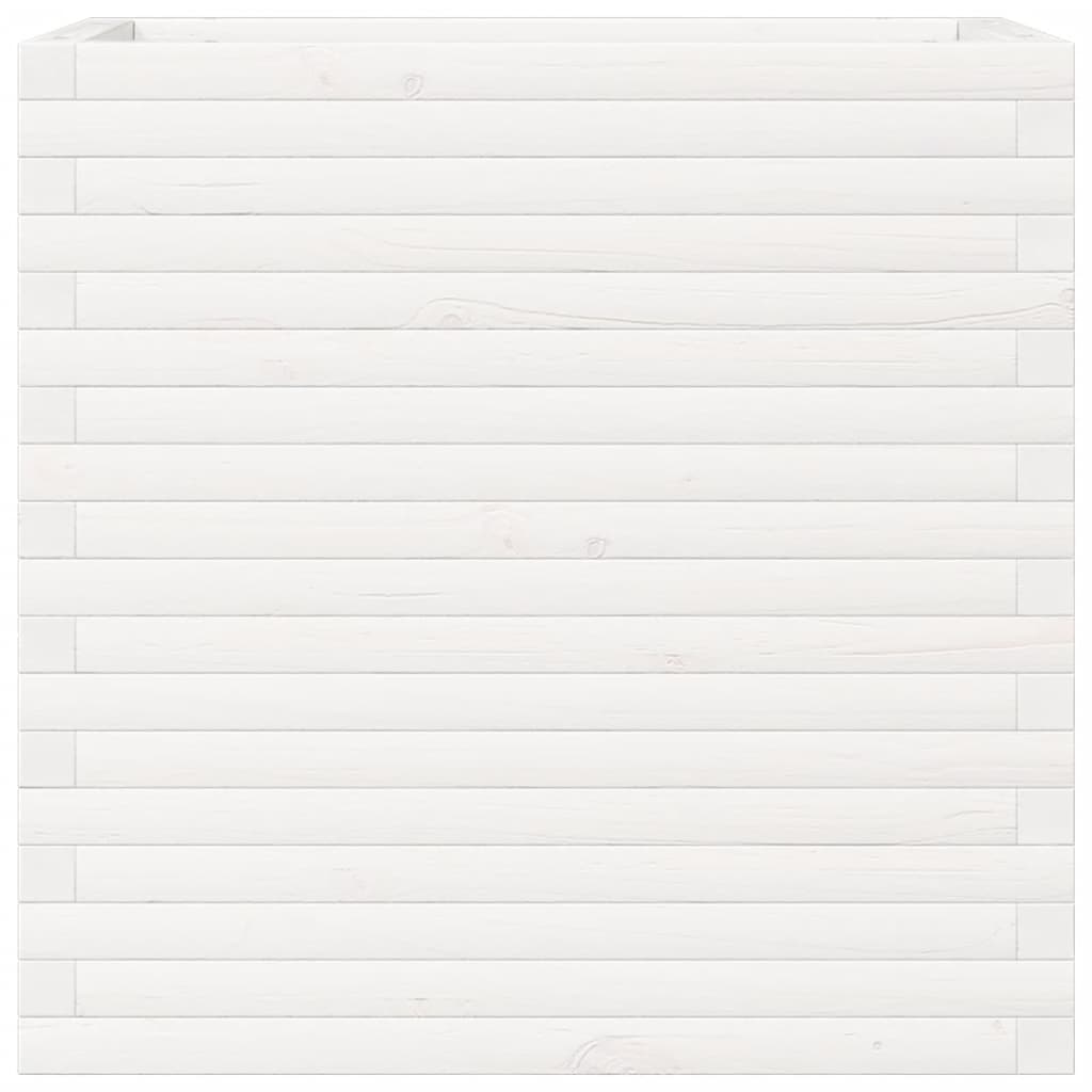 vidaXL Garden Planter White 70x40x68.5 cm Solid Wood Pine