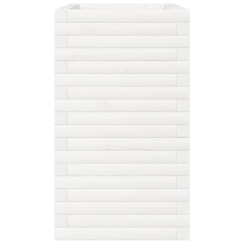 vidaXL Garden Planter White 70x40x68.5 cm Solid Wood Pine