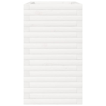vidaXL Garden Planter White 70x40x68.5 cm Solid Wood Pine