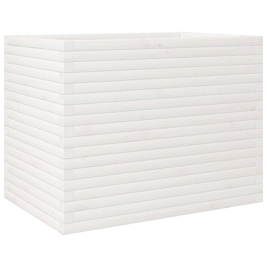 vidaXL Garden Planter White 90x60x68.5 cm Solid Wood Pine