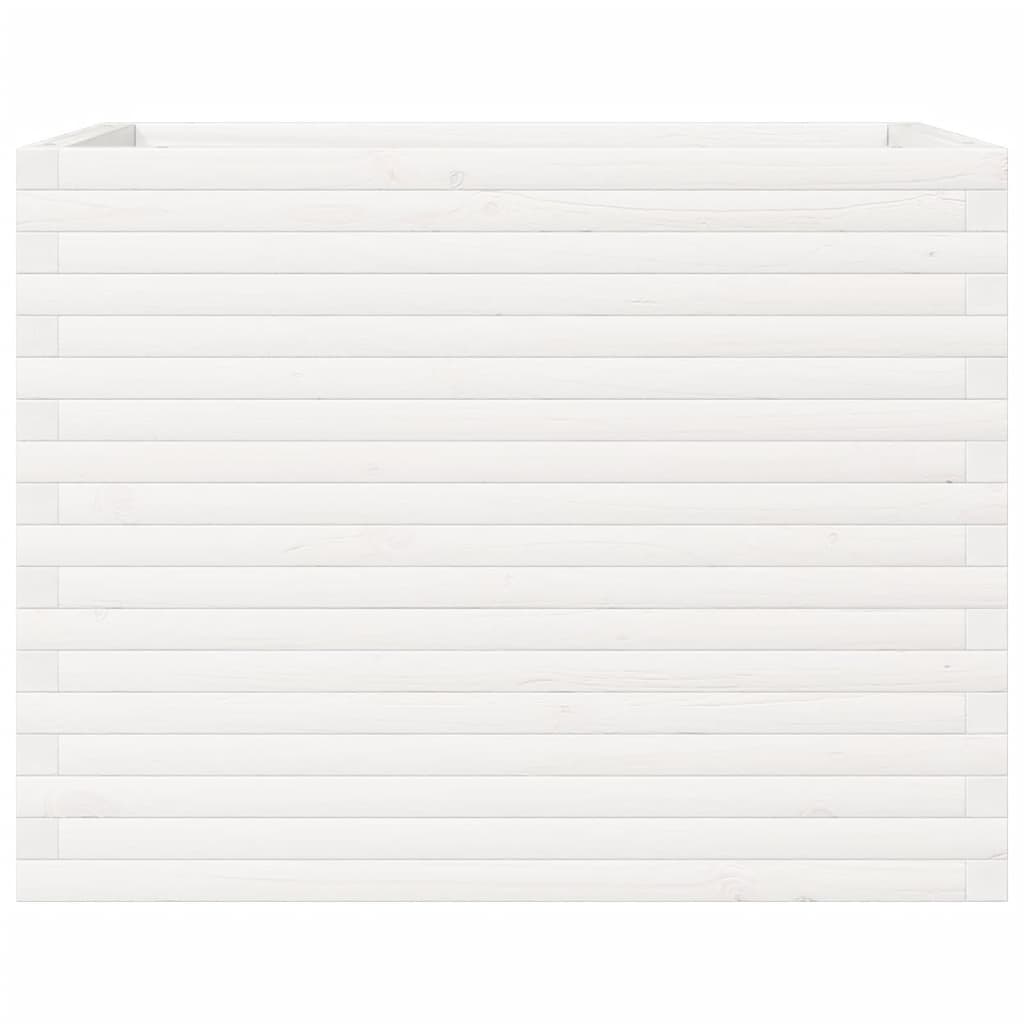 vidaXL Garden Planter White 90x60x68.5 cm Solid Wood Pine