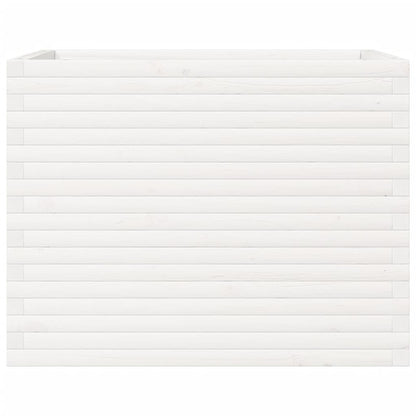 vidaXL Garden Planter White 90x60x68.5 cm Solid Wood Pine