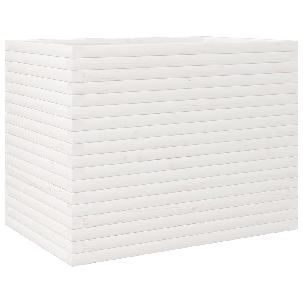 vidaXL Garden Planter White 90x60x68.5 cm Solid Wood Pine