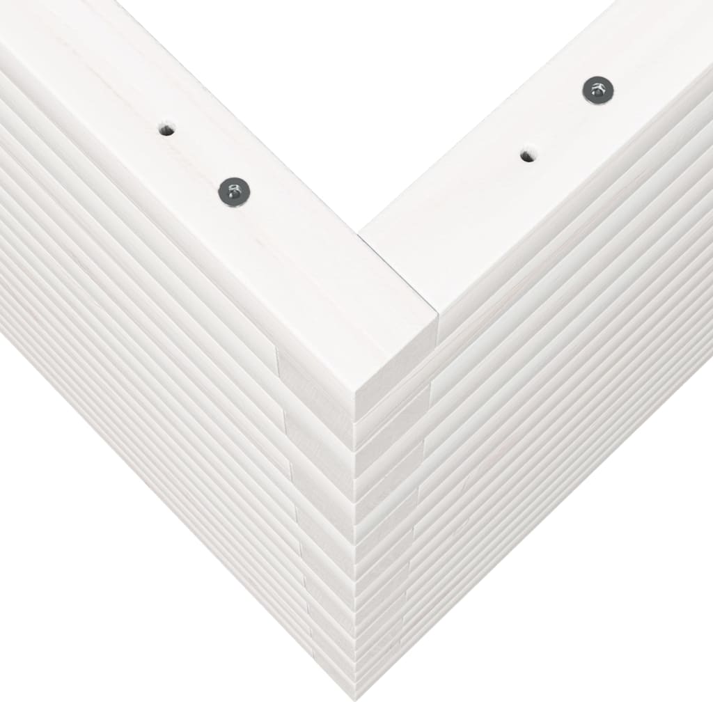 vidaXL Garden Planter White 90x60x68.5 cm Solid Wood Pine
