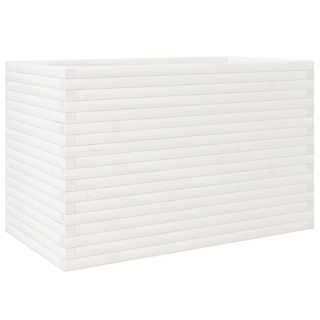 vidaXL Garden Planter White 110x60x68.5 cm Solid Wood Pine