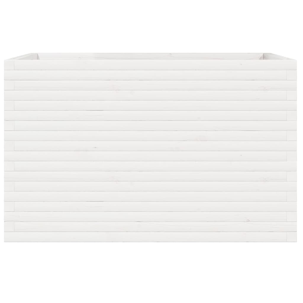 vidaXL Garden Planter White 110x60x68.5 cm Solid Wood Pine