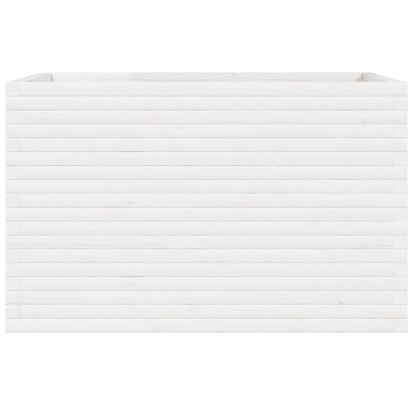 vidaXL Garden Planter White 110x60x68.5 cm Solid Wood Pine