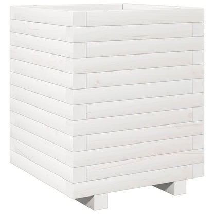 vidaXL Garden Planter White 40x40x49.5 cm Solid Wood Pine