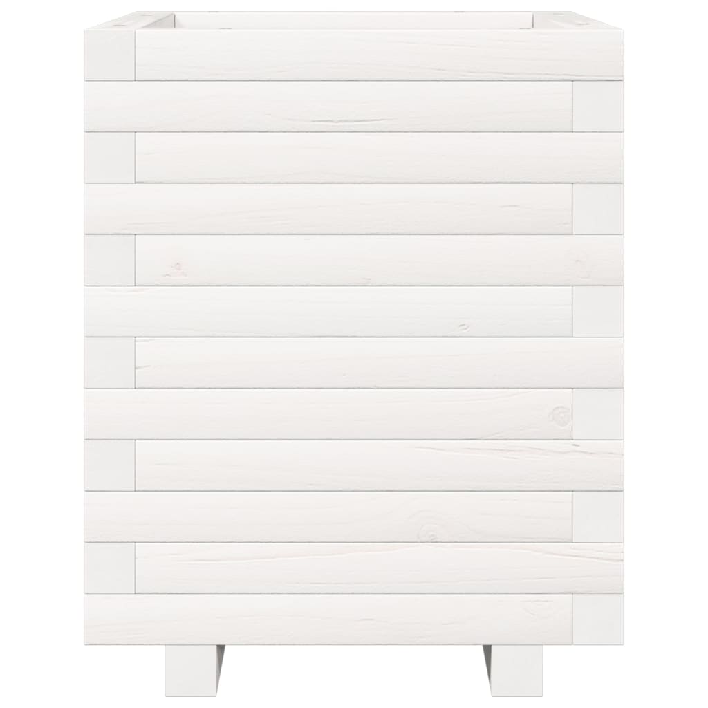 vidaXL Garden Planter White 40x40x49.5 cm Solid Wood Pine