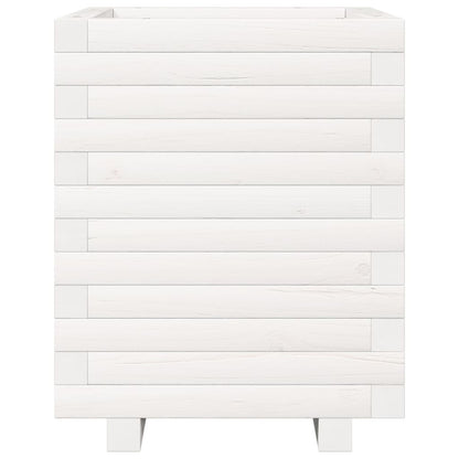 vidaXL Garden Planter White 40x40x49.5 cm Solid Wood Pine